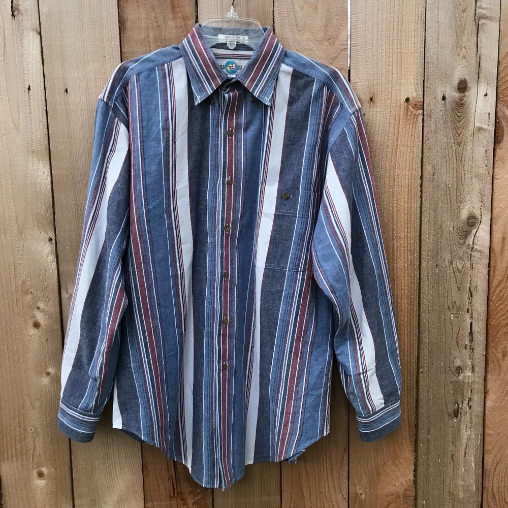 World Island Vertical Stripe Button Up - Vintage